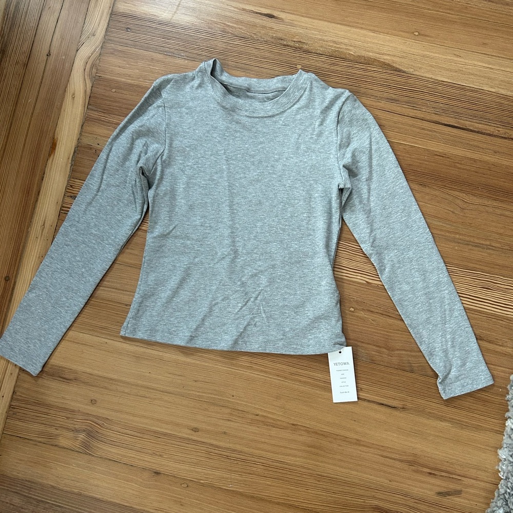Gray Fitted Long Sleeve Set